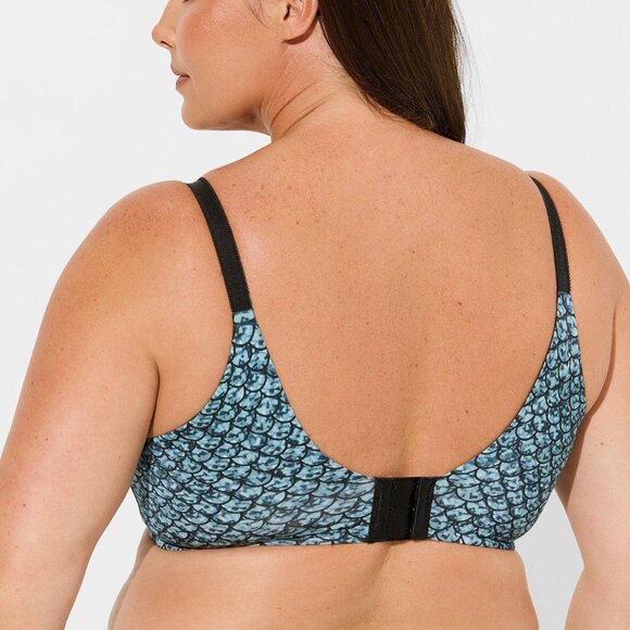 ❤️NWT VINTAGE TORRID BRA - MERMAID PRINT WIRELESS - BACK SMOOTHING LIGHTLY LINED - Picture 2 of 7
